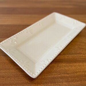 NIB, RARE Signature Sorrento Ivory Tray 11 ¾” NEW Stoneware Collection Platter